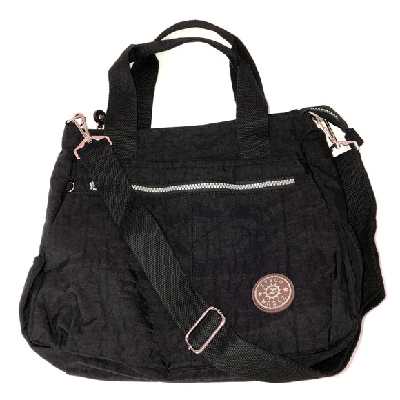 NWOT ZYSUN Nylon Crossbody Zip Closure Lightweight Waterproof Black Tote Handbag - Picture 15 of 15
